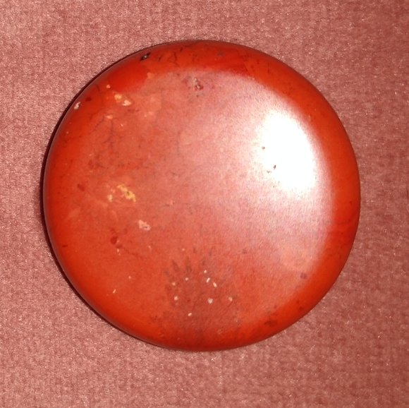 BOGO Red Jasper Palm Gem Worry Stone Root Chakra Thick Round Pocket Gemstone - Picture 5 of 10